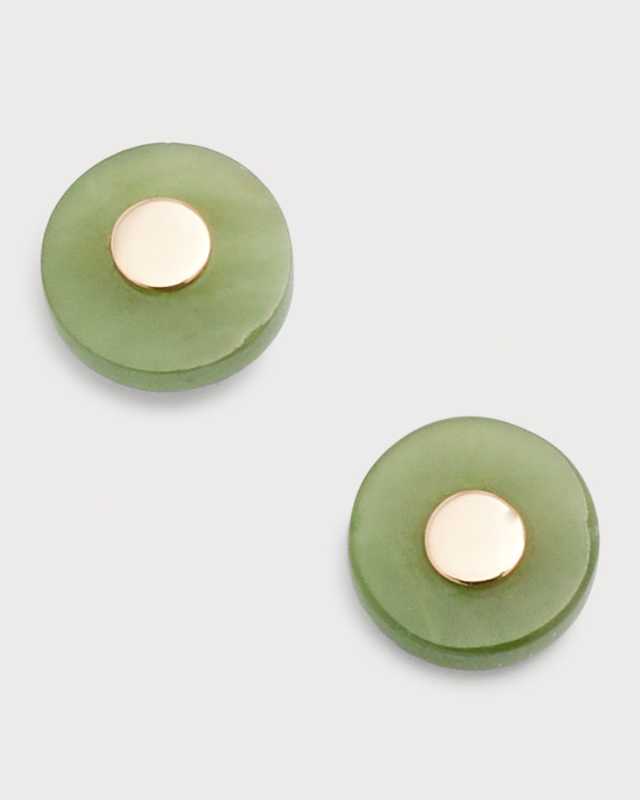 Donut Jade Rose Gold Stud Earrings